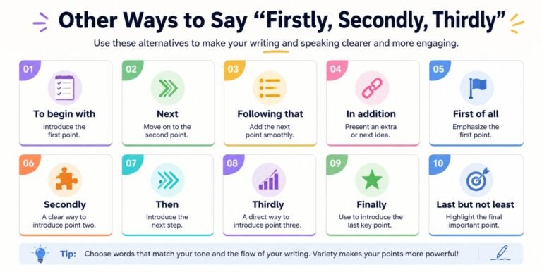 Other Ways to Say Firstly, Secondly, Thirdly