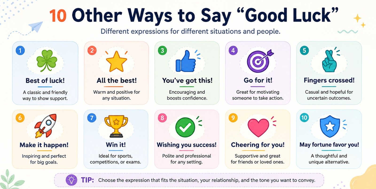 Other Ways to Say Good Luck