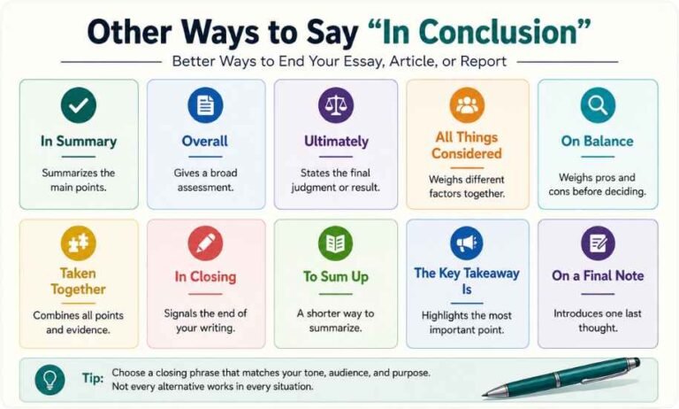 Other Ways to Say In Conclusion