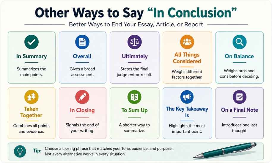 Other Ways to Say In Conclusion