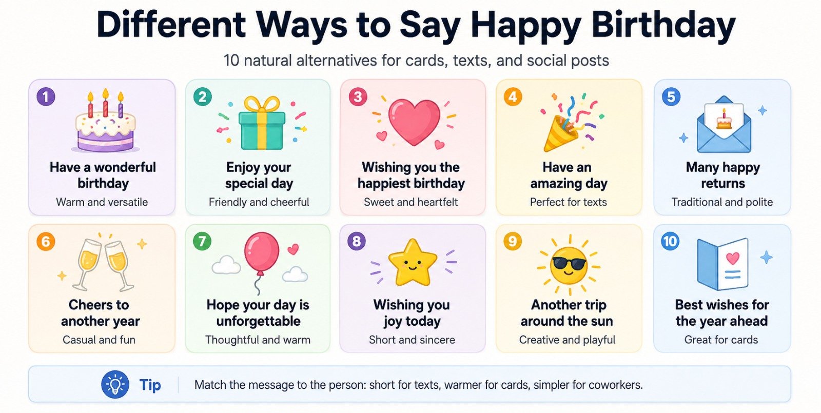 Different Ways to Say Happy Birthday