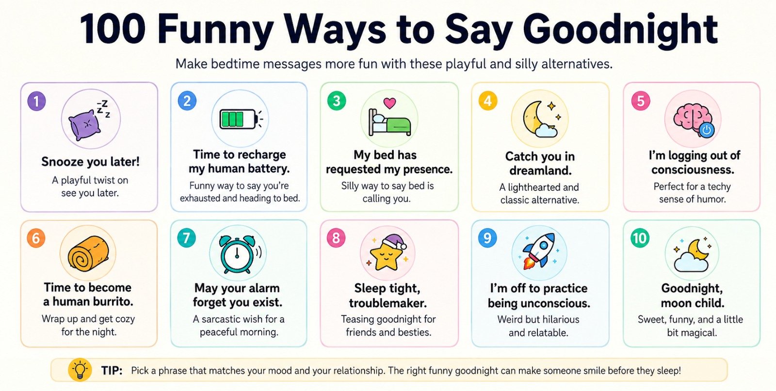 Funny Ways to Say Goodnight
