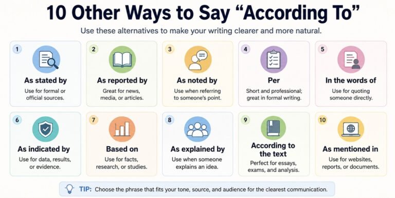 Other Ways to Say According To