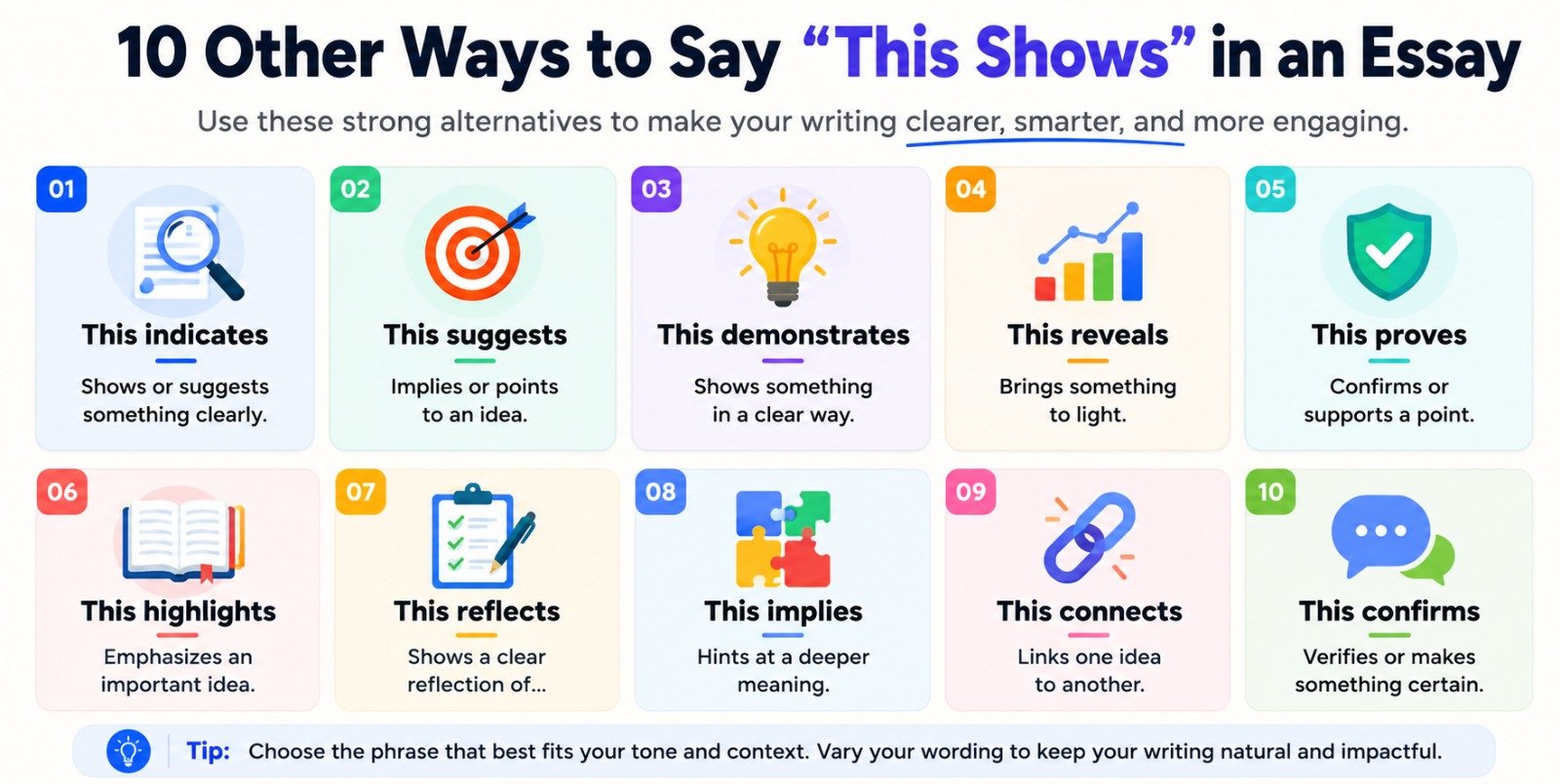 Other Ways to Say This Shows