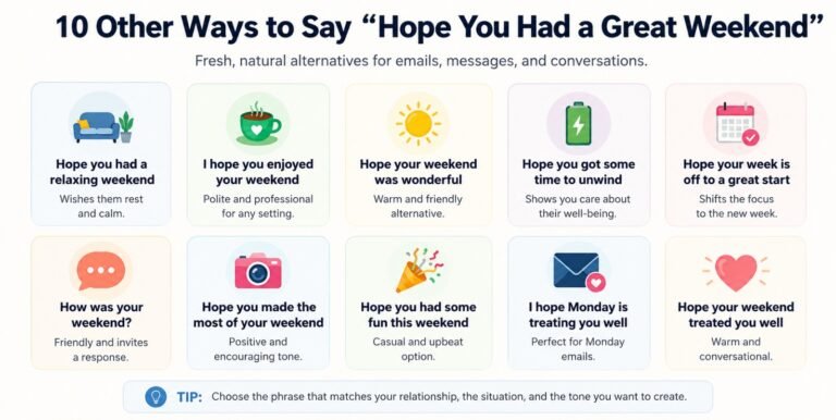 Other Ways to Say Hope You Had a Great Weekend