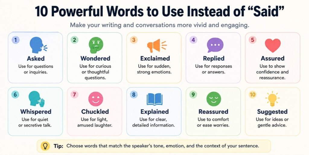 300 Words to Use Instead of Said