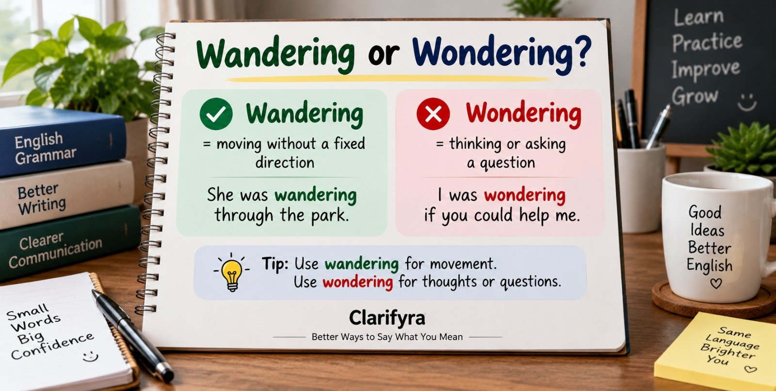 Wandering vs Wondering