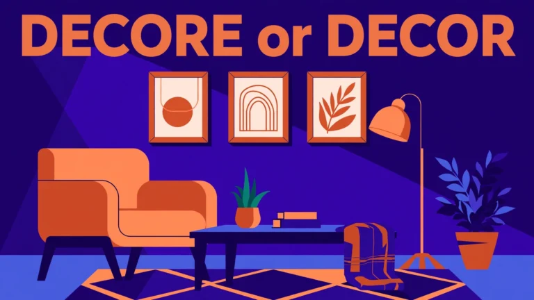 Decore or decor: elegant modern living room illustration