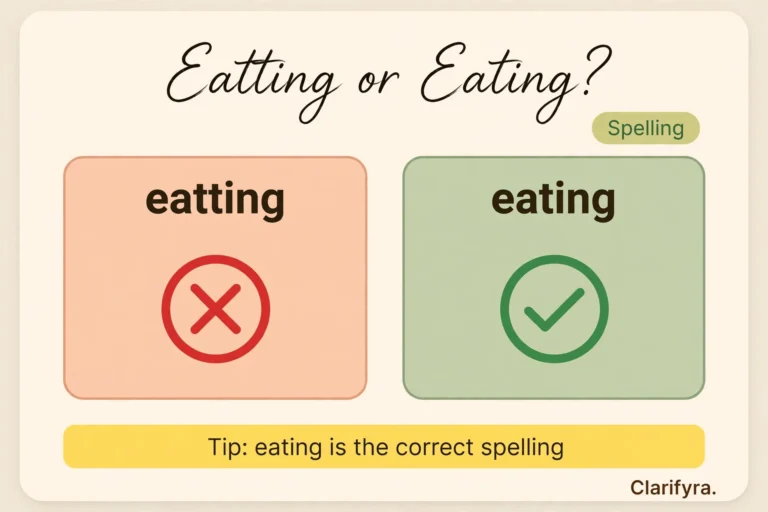 Eatting or eating? — correct spelling infographic