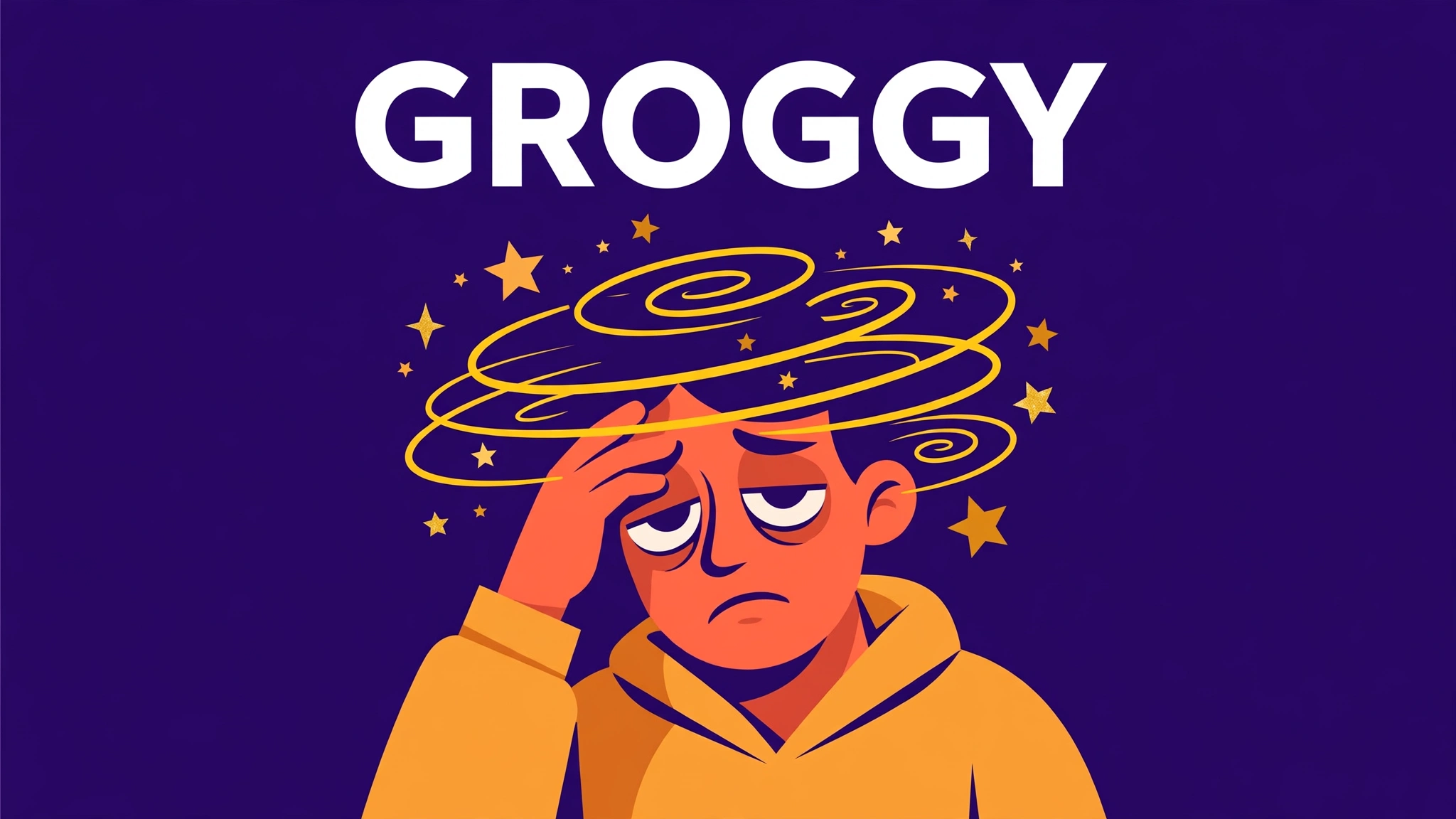 Groggy meaning — definition and examples infographic